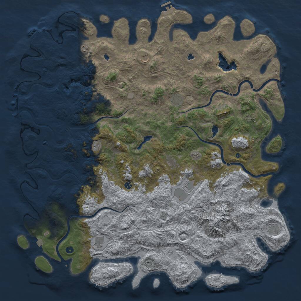 Rust Map: Procedural Map, Size: 6000, Seed: 18967979, 17 Monuments