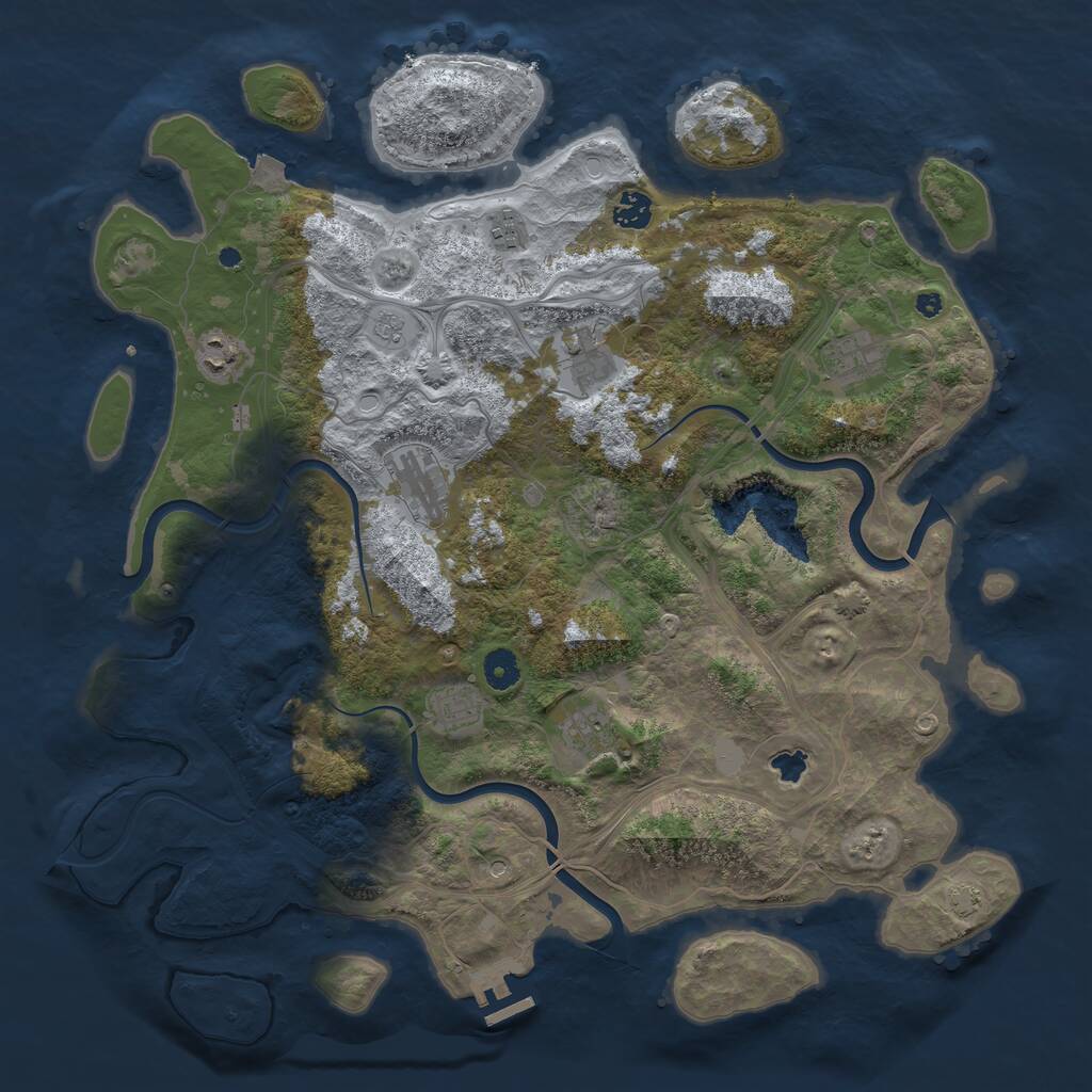 Rust Map: Procedural Map, Size: 4250, Seed: 746454979, 13 Monuments