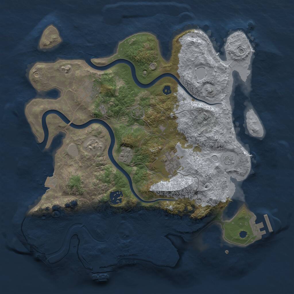 Rust Map: Procedural Map, Size: 3250, Seed: 65463454, 10 Monuments