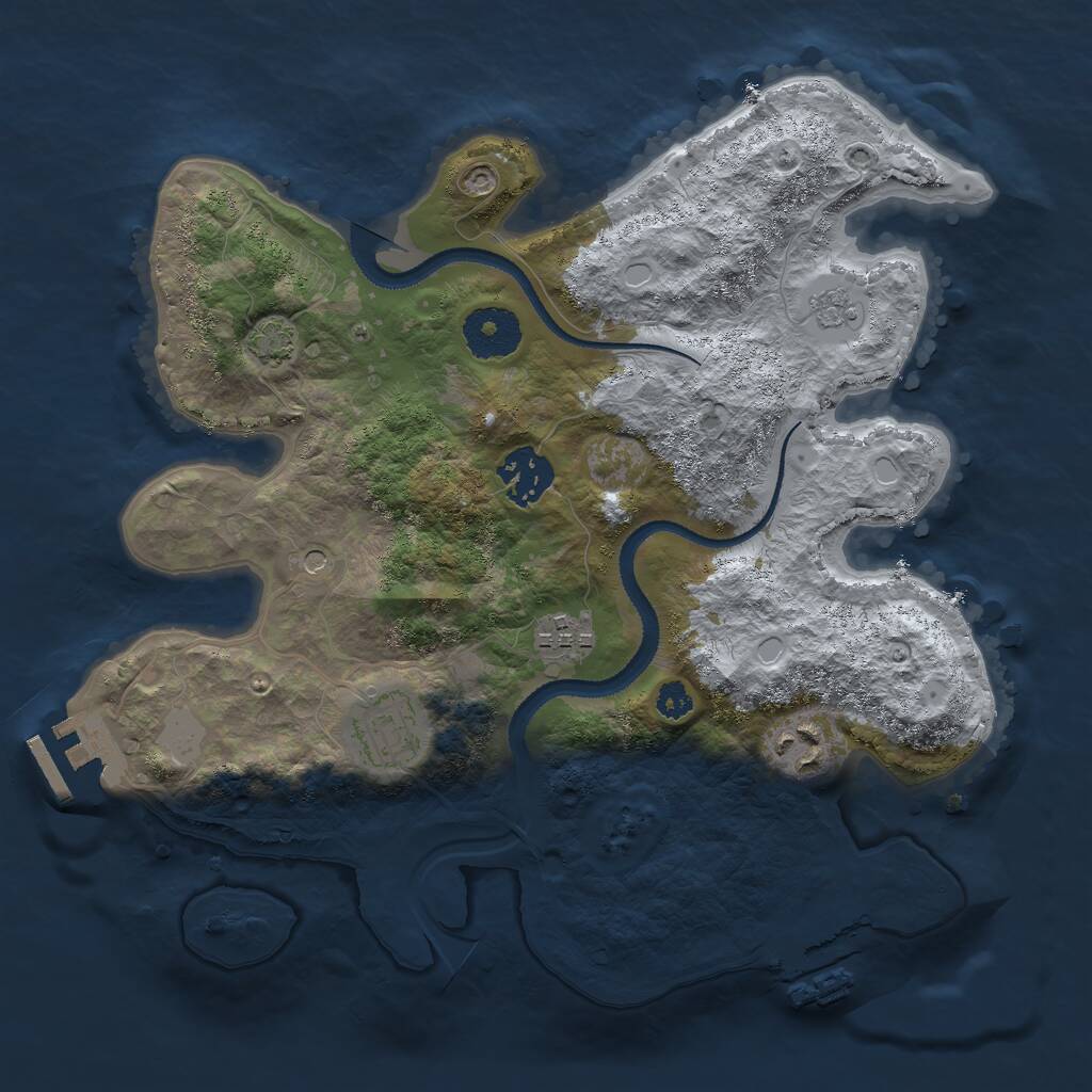 Rust Map: Procedural Map, Size: 3000, Seed: 1947335325, 10 Monuments