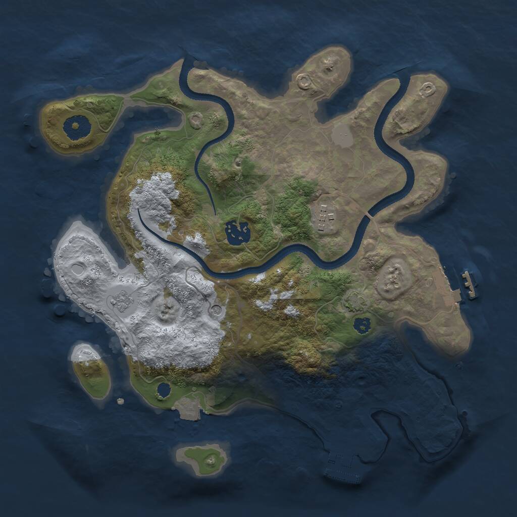 Rust Map: Procedural Map, Size: 3000, Seed: 18673713, 8 Monuments