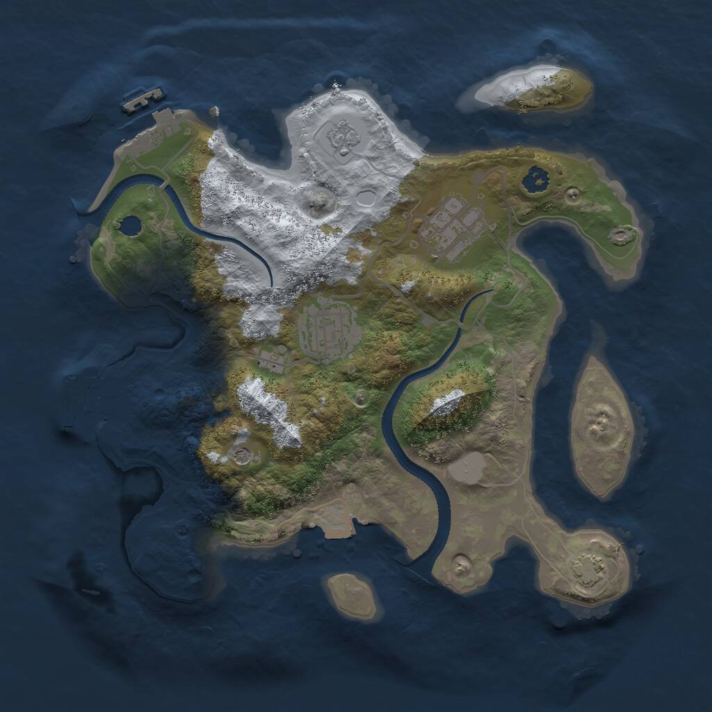 Rust Map: Procedural Map, Size: 2700, Seed: 755261308, 8 Monuments