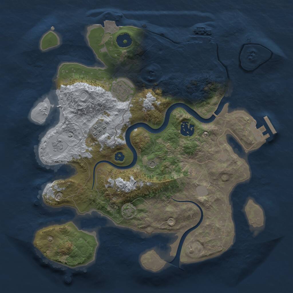Rust Map: Procedural Map, Size: 3000, Seed: 1346573936, 9 Monuments