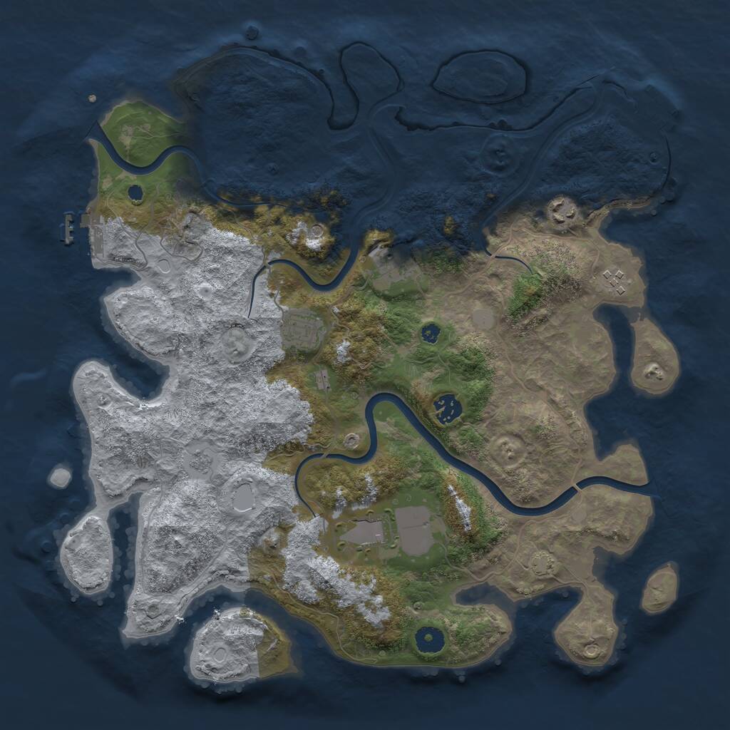 Rust Map: Procedural Map, Size: 3900, Seed: 1320, 12 Monuments