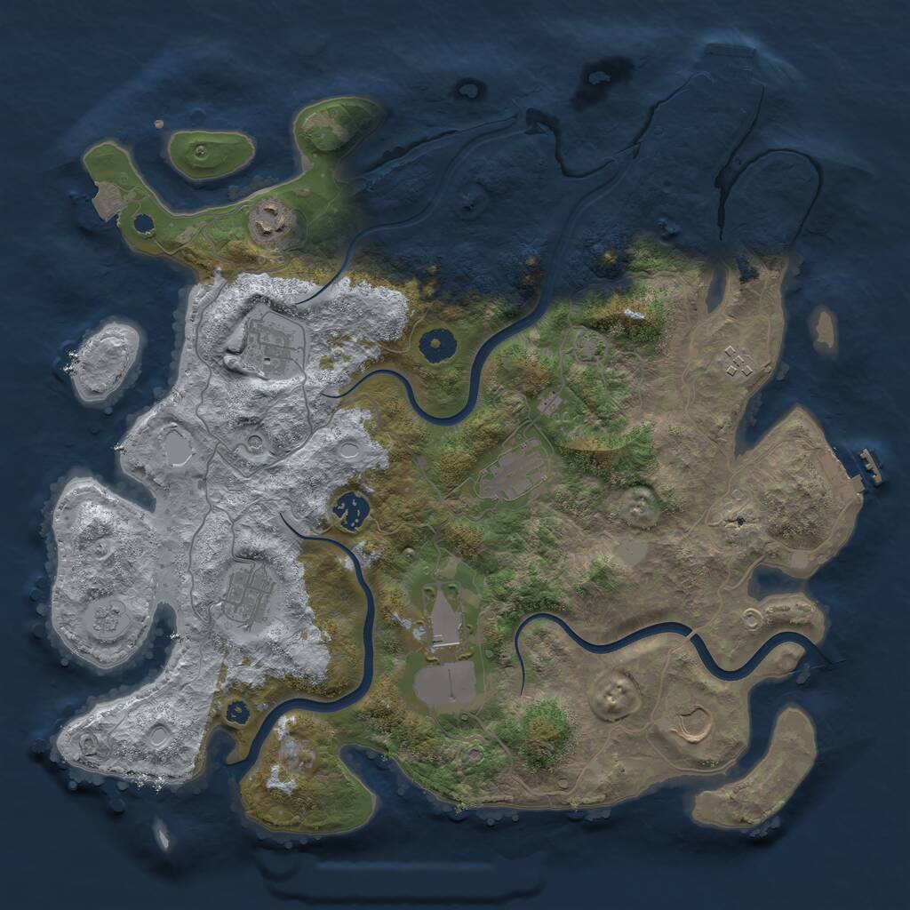 Rust Map: Procedural Map, Size: 3900, Seed: 4000, 14 Monuments