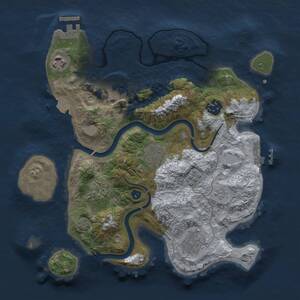 Thumbnail Rust Map: Procedural Map, Size: 3000, Seed: 32049, 13 Monuments