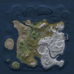 Thumbnail Rust Map: Procedural Map, Size: 3000, Seed: 32049, 8 Monuments