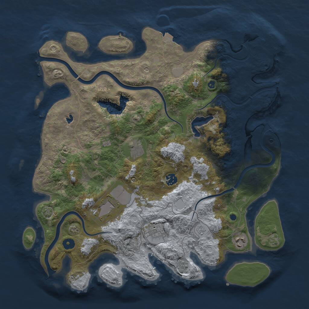 Rust Map: Procedural Map, Size: 4000, Seed: 6590319, 11 Monuments