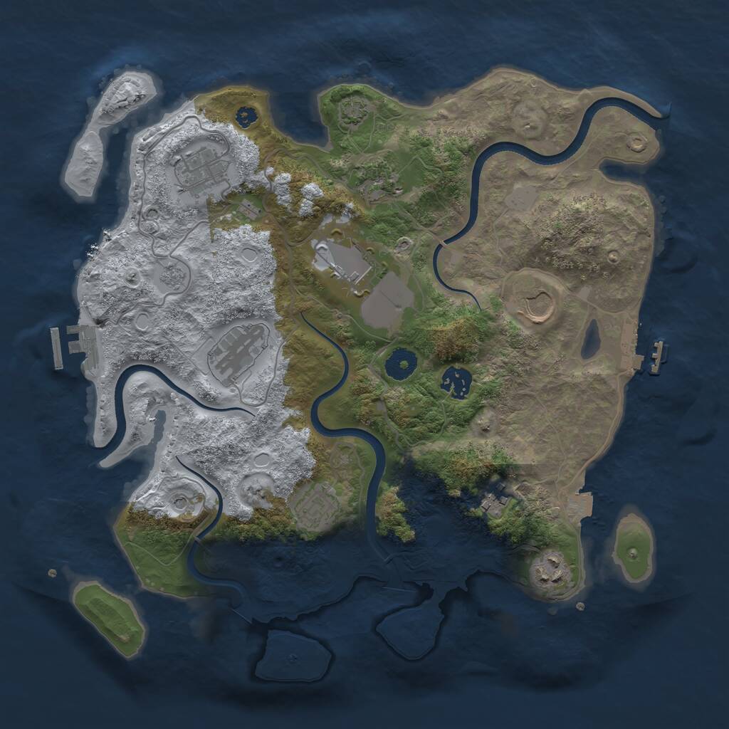 Rust Map: Procedural Map, Size: 3500, Seed: 1751004408, 15 Monuments