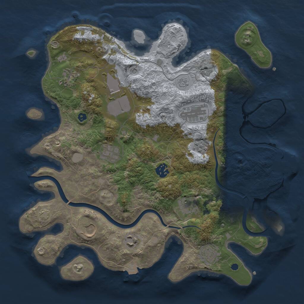 Rust Map: Procedural Map, Size: 3500, Seed: 832916967, 15 Monuments