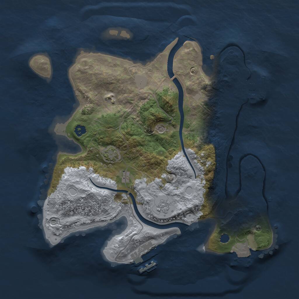 Rust Map: Procedural Map, Size: 2600, Seed: 794657665, 6 Monuments