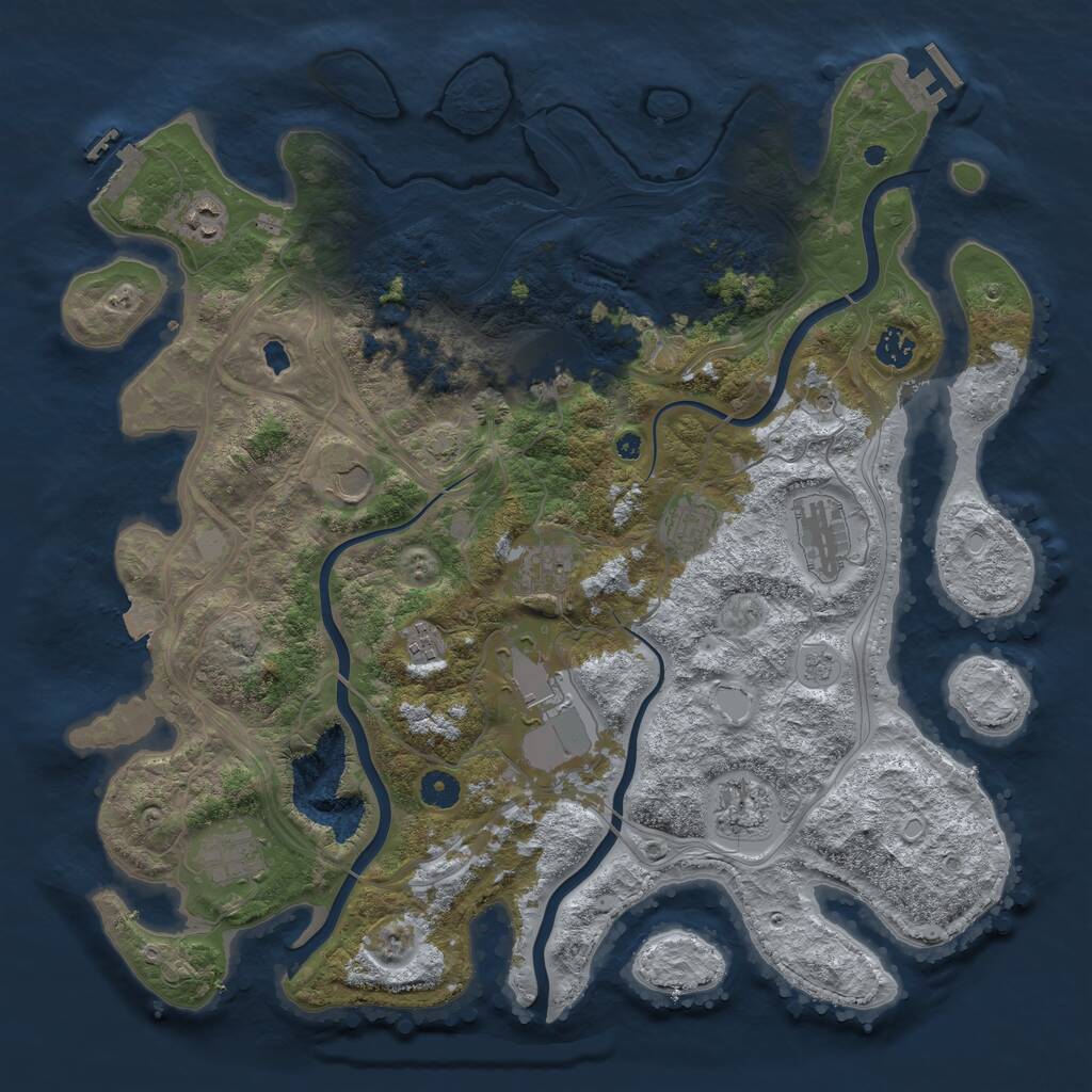 Rust Map: Procedural Map, Size: 4250, Seed: 1992382871, 17 Monuments