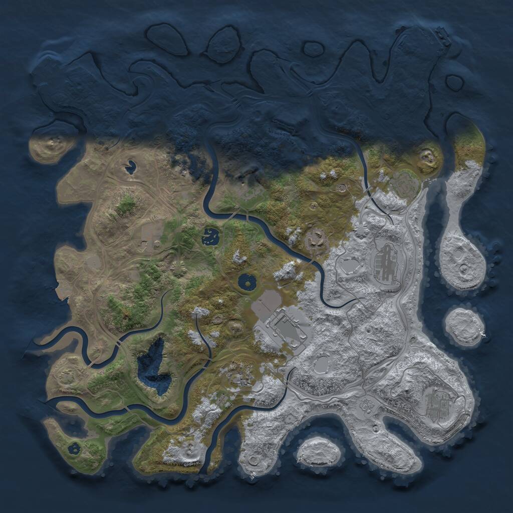 Rust Map: Procedural Map, Size: 4250, Seed: 1992382871, 16 Monuments