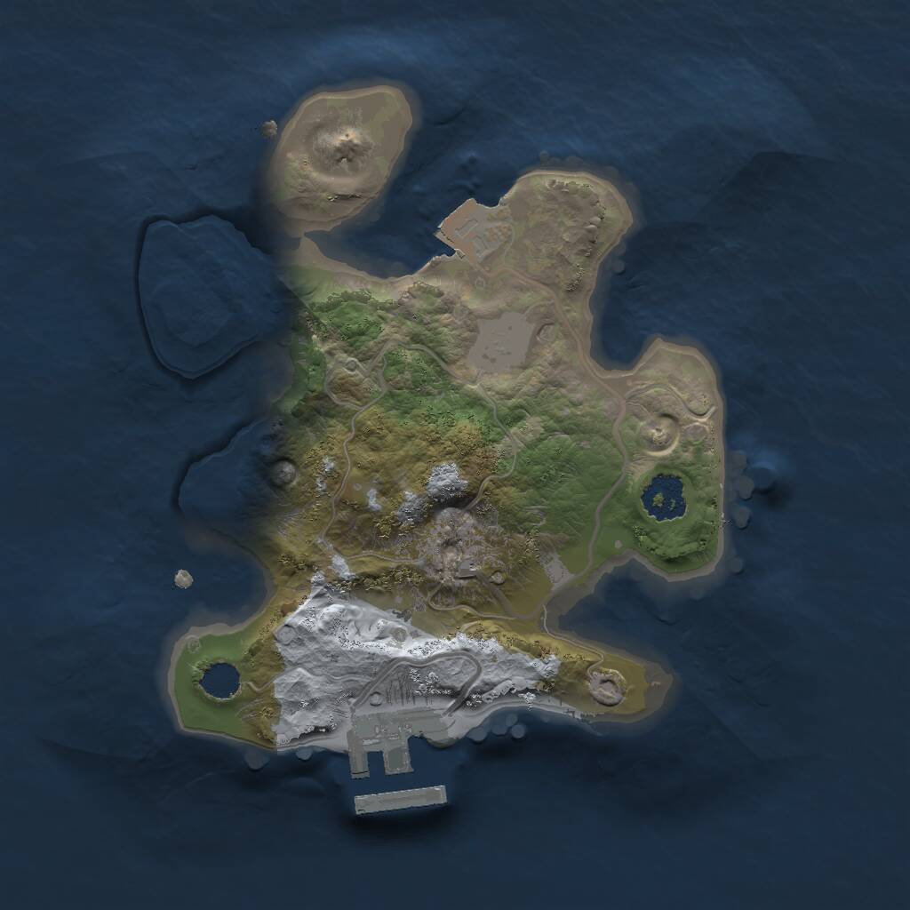 Rust Map: Procedural Map, Size: 2000, Seed: 1765291913, 2 Monuments