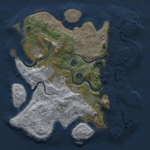 Thumbnail Rust Map: Procedural Map, Size: 3750, Seed: 91956729, 14 Monuments