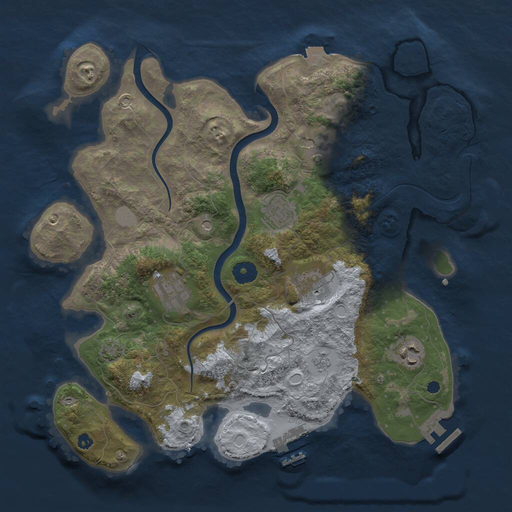Rust Map: Procedural Map, Size: 3300, Seed: 1905935281, 11 Monuments