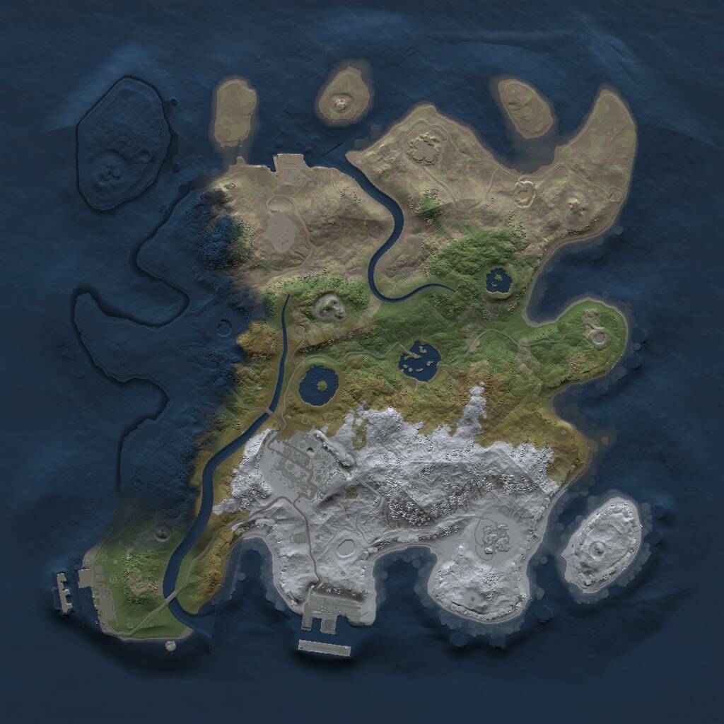 Rust Map: Procedural Map, Size: 2800, Seed: 72813813, 8 Monuments