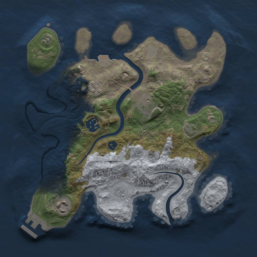 Rust Map: Procedural Map, Size: 2800, Seed: 72813813, 9 Monuments