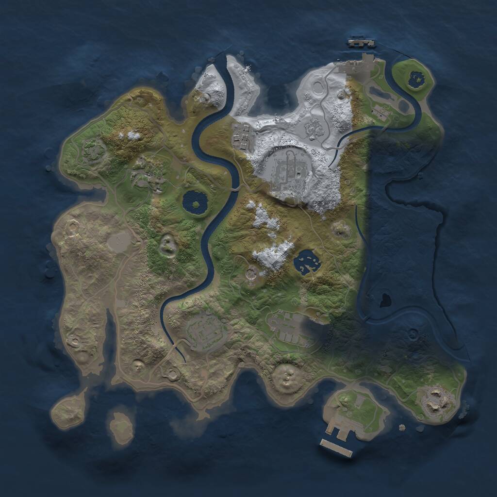 Rust Map: Procedural Map, Size: 3000, Seed: 1755878701, 13 Monuments