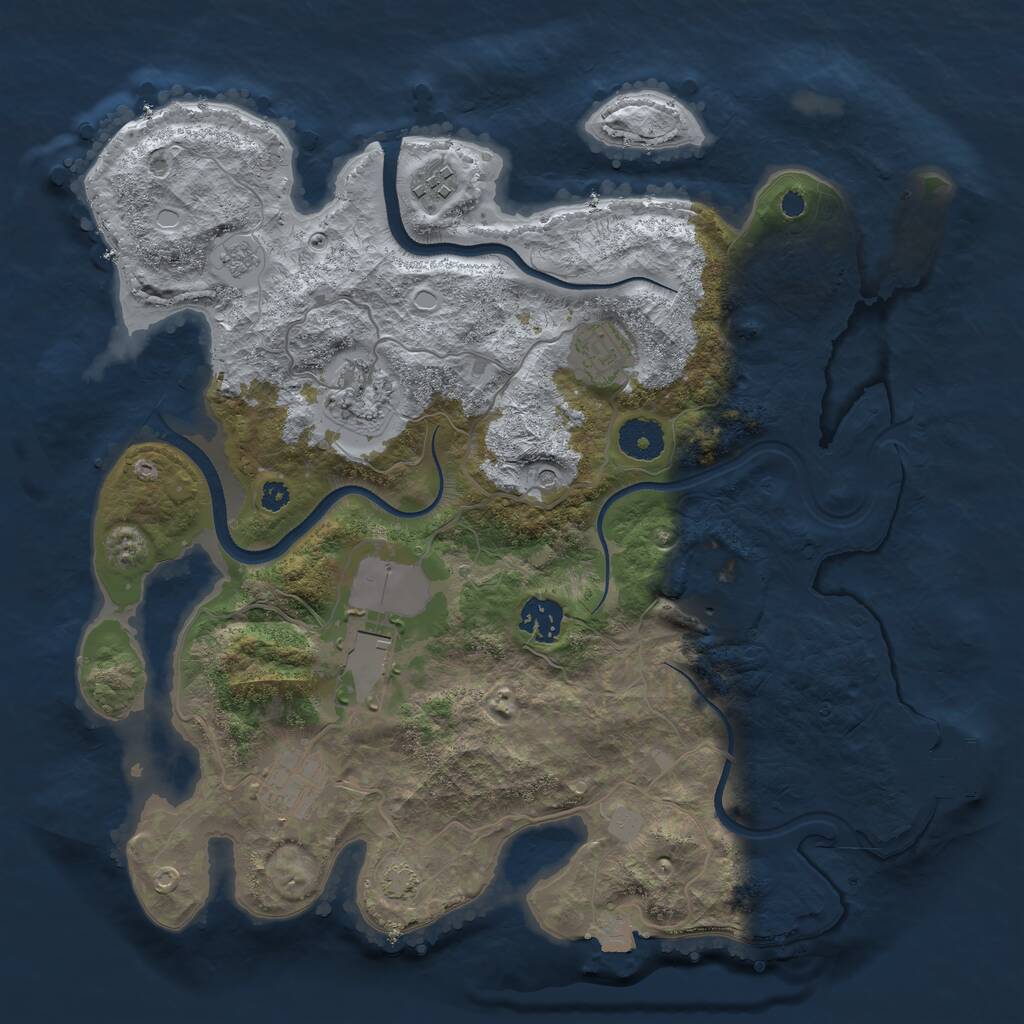 Rust Map: Procedural Map, Size: 3500, Seed: 339947918, 12 Monuments