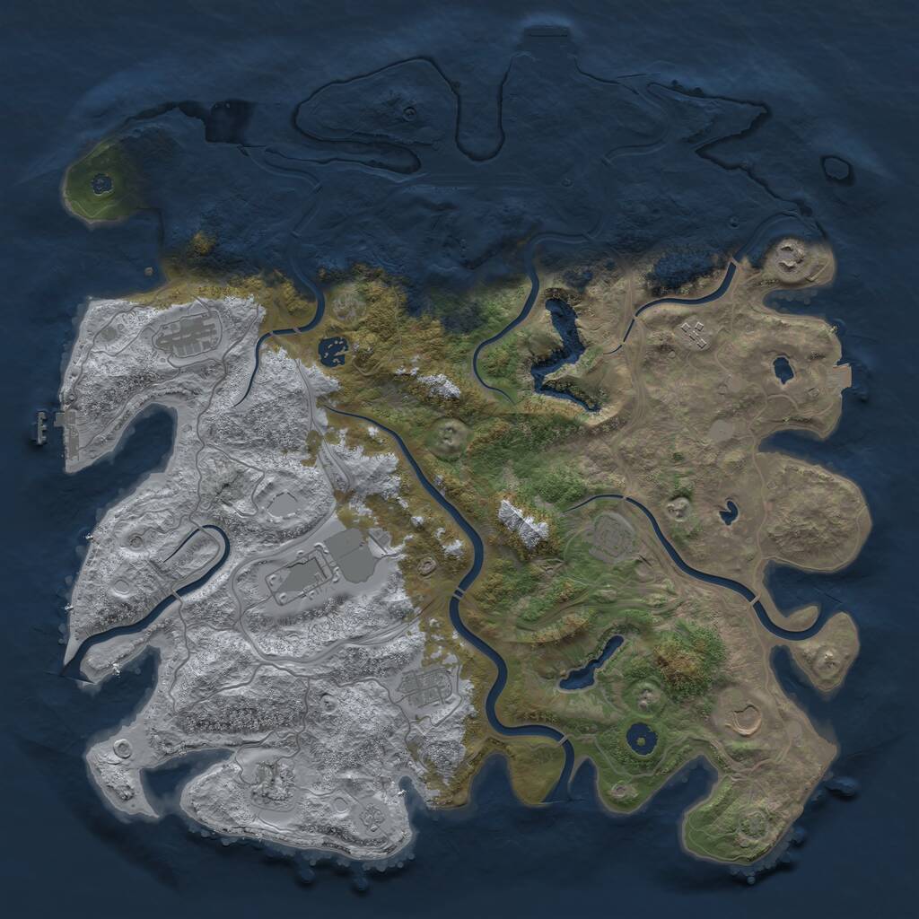 Rust Map: Procedural Map, Size: 4500, Seed: 1967034509, 15 Monuments