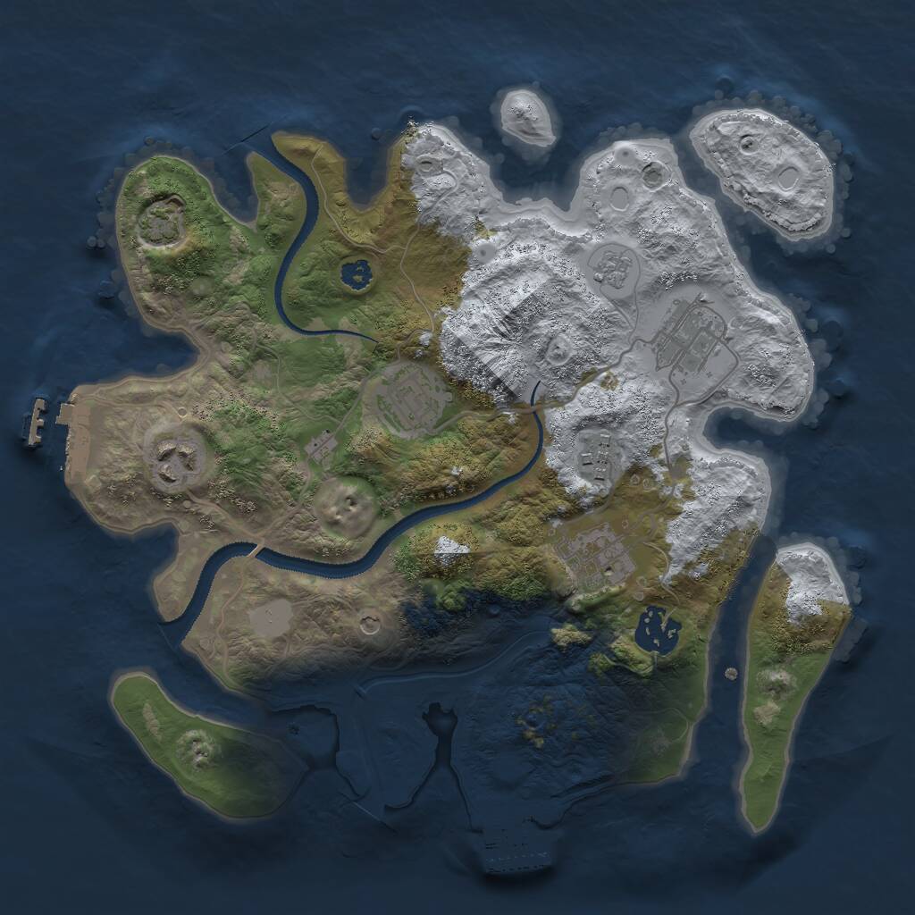 Rust Map: Procedural Map, Size: 3000, Seed: 8413759, 12 Monuments