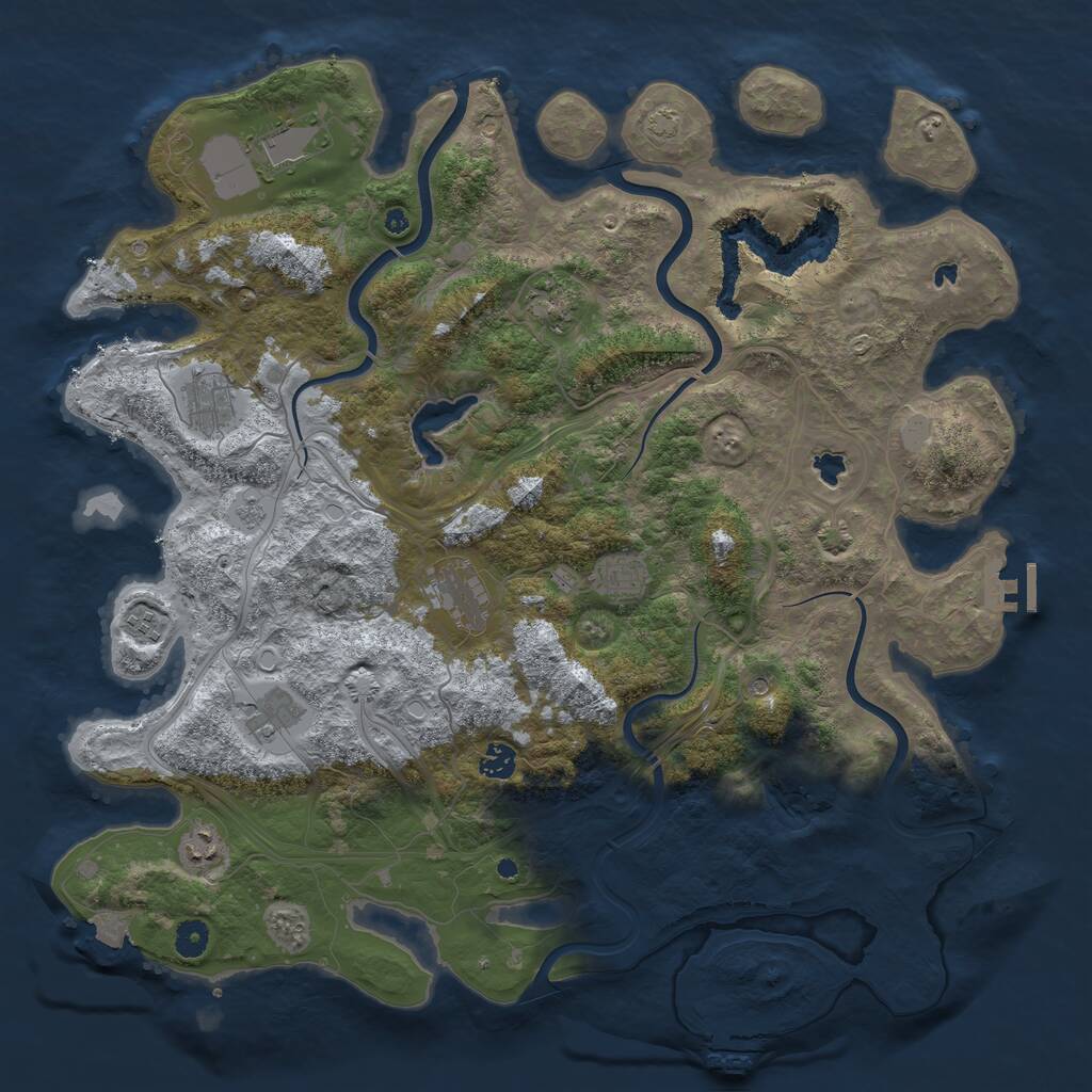 Rust Map: Procedural Map, Size: 4500, Seed: 133465798, 15 Monuments