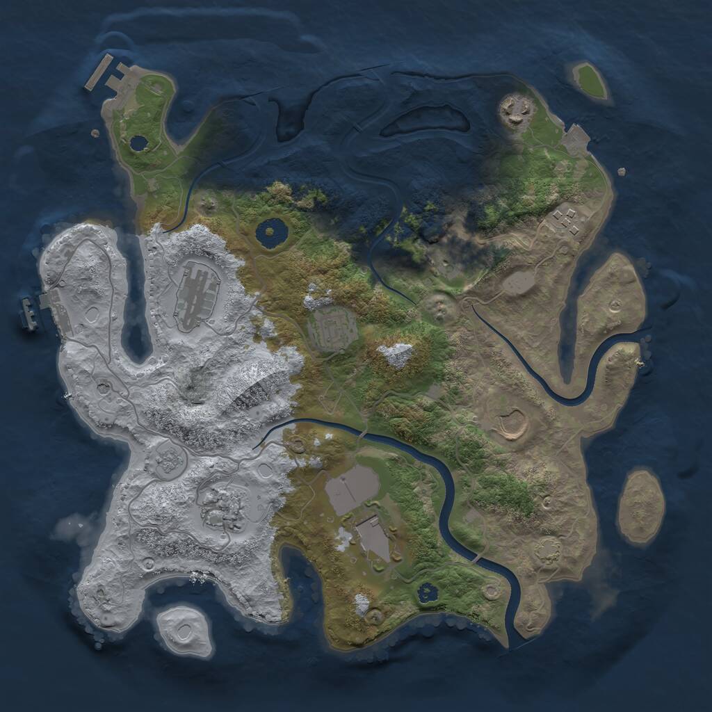 Rust Map: Procedural Map, Size: 3500, Seed: 1684951346, 14 Monuments