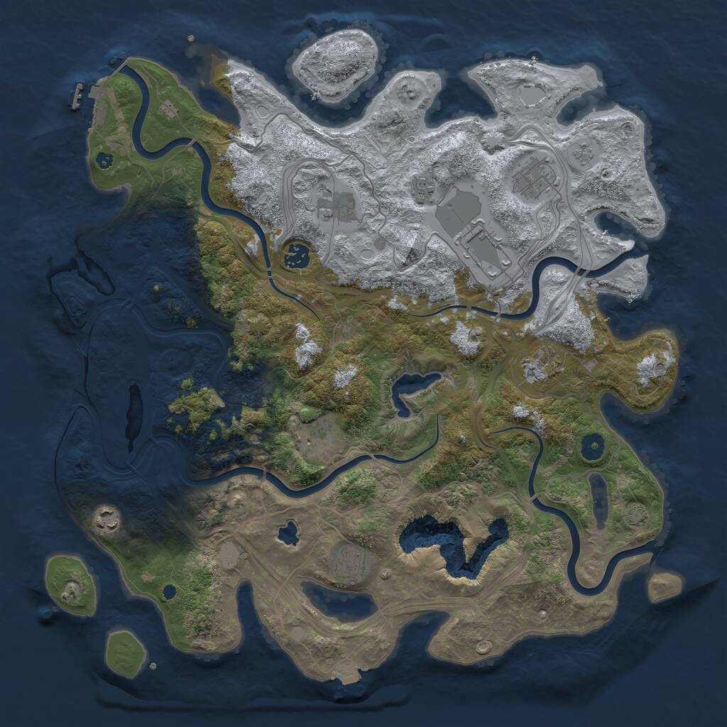 Rust Map: Procedural Map, Size: 4250, Seed: 1657540788, 14 Monuments