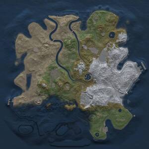 Thumbnail Rust Map: Procedural Map, Size: 3500, Seed: 626519243, 11 Monuments
