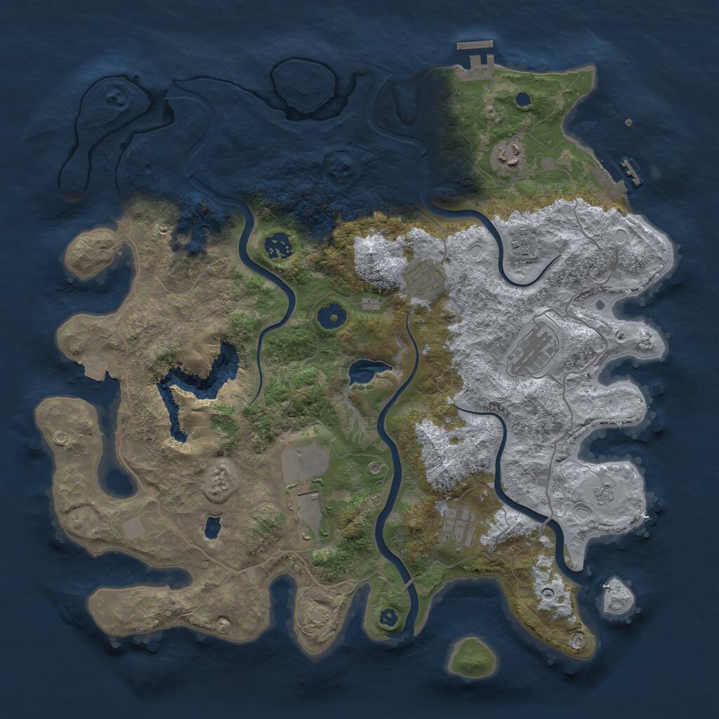 Rust Map: Procedural Map, Size: 4000, Seed: 383563413, 13 Monuments