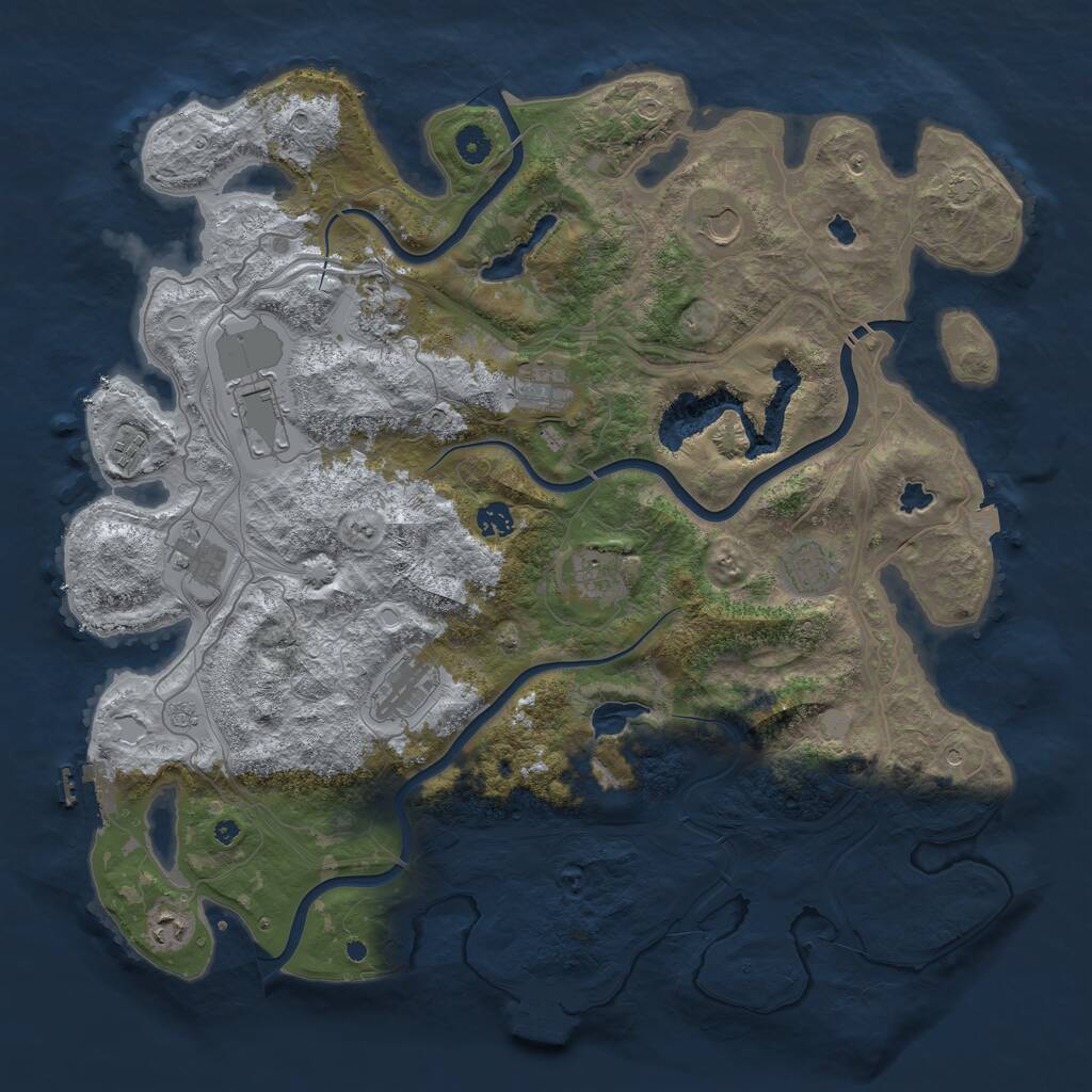 Rust Map: Procedural Map, Size: 4500, Seed: 15975388, 17 Monuments