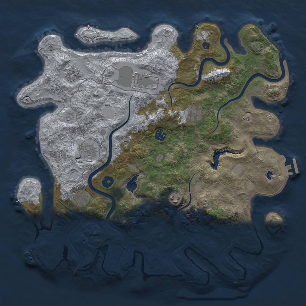 Rust Map: Procedural Map, Size: 4000, Seed: 8576, 13 Monuments