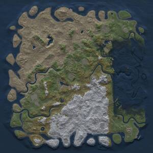 Thumbnail Rust Map: Procedural Map, Size: 6000, Seed: 723674254, 17 Monuments