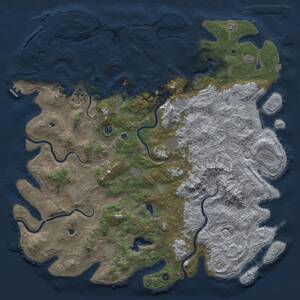 Thumbnail Rust Map: Procedural Map, Size: 6000, Seed: 173235124, 17 Monuments