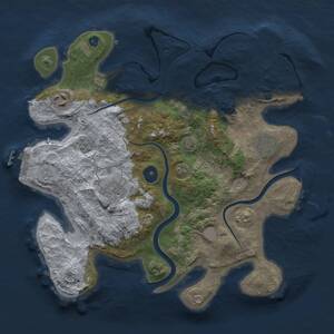 Thumbnail Rust Map: Procedural Map, Size: 3250, Seed: 1686922670, 10 Monuments