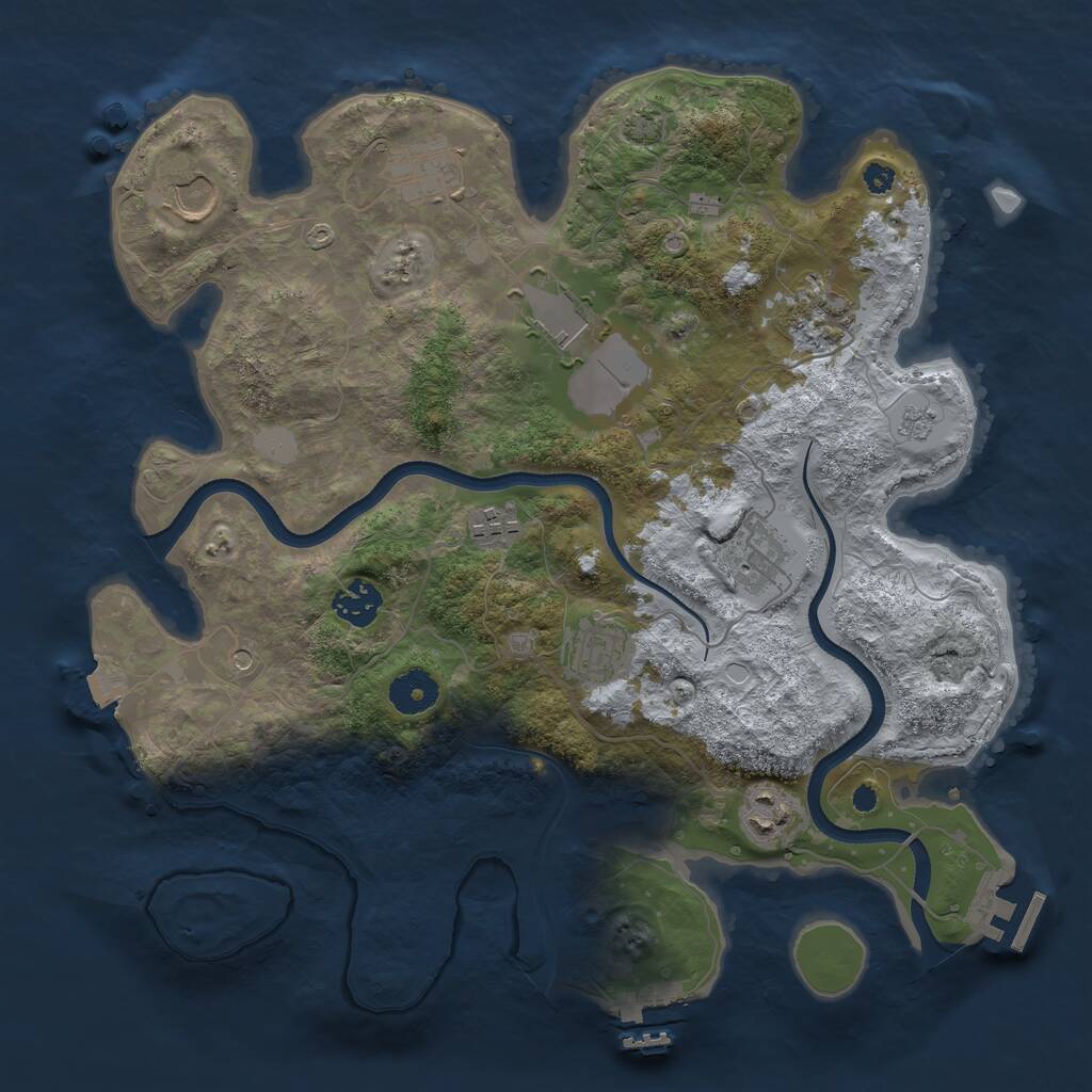 Rust Map: Procedural Map, Size: 3550, Seed: 91534769, 15 Monuments