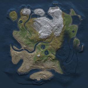 Thumbnail Rust Map: Procedural Map, Size: 3000, Seed: 1232424141, 9 Monuments
