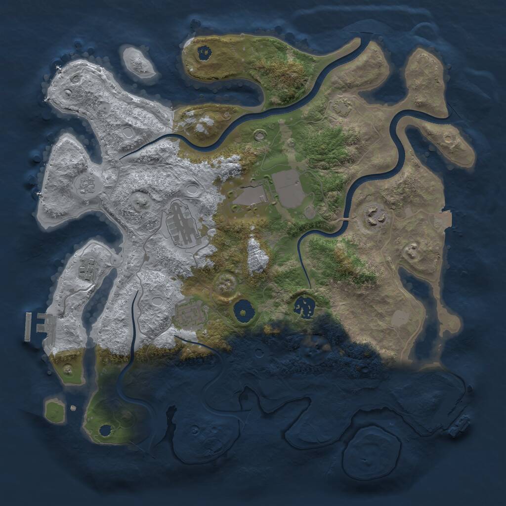 Rust Map: Procedural Map, Size: 3500, Seed: 636576076, 12 Monuments
