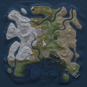 Thumbnail Rust Map: Procedural Map, Size: 3500, Seed: 636576076, 14 Monuments