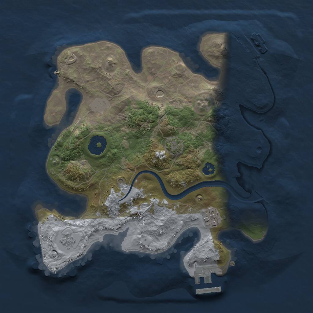 Rust Map: Procedural Map, Size: 2500, Seed: 25784, 7 Monuments