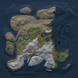 Thumbnail Rust Map: Procedural Map, Size: 3000, Seed: 158646913, 7 Monuments