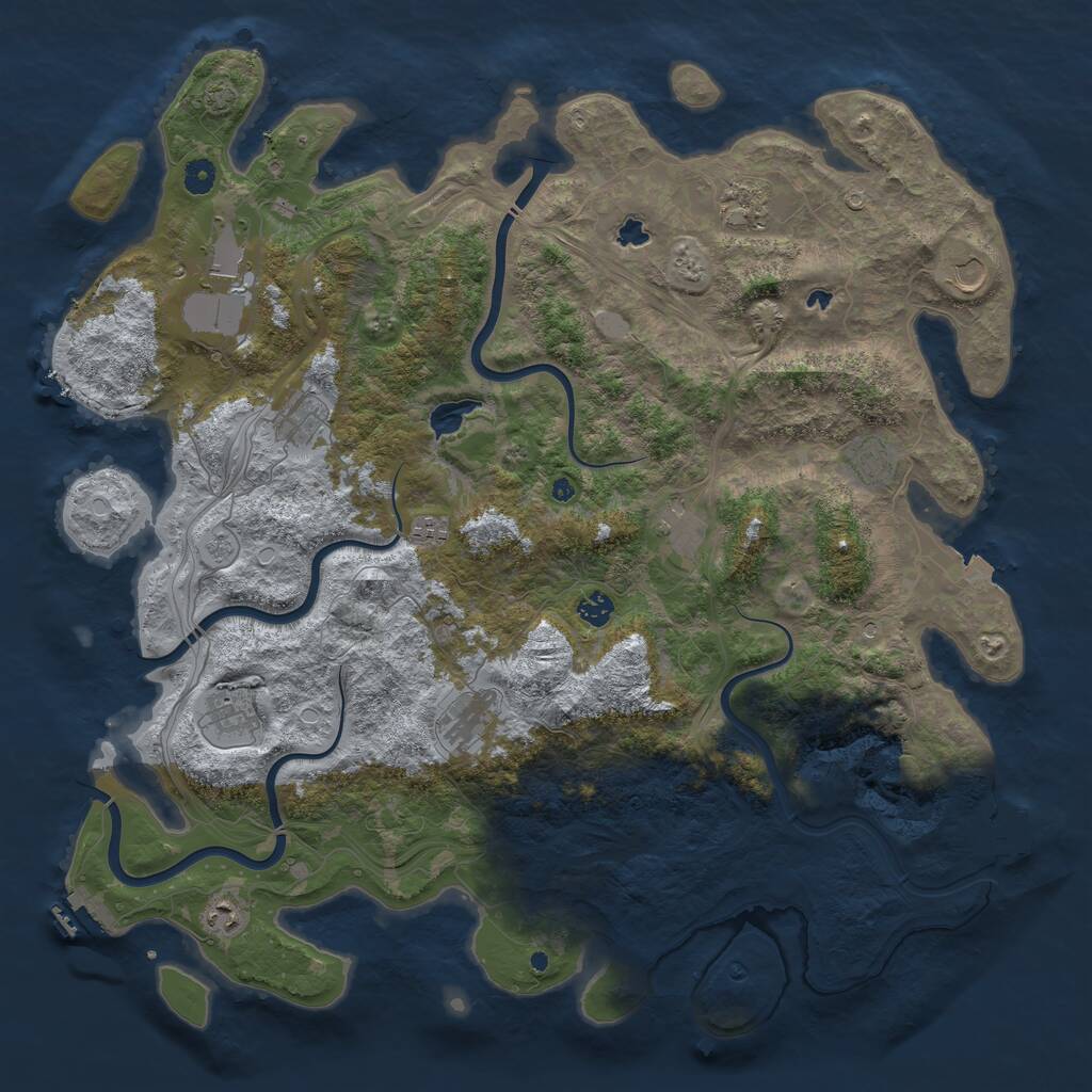 Rust Map: Procedural Map, Size: 4800, Seed: 1592084776, 17 Monuments