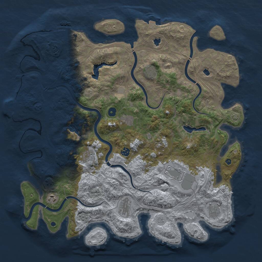 Rust Map: Procedural Map, Size: 4500, Seed: 1604255562, 16 Monuments