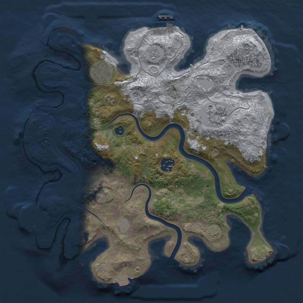Rust Map: Procedural Map, Size: 3250, Seed: 39, 9 Monuments