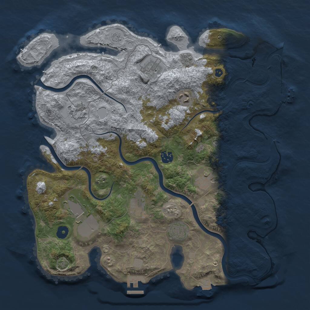 Rust Map: Procedural Map, Size: 3750, Seed: 957425174, 15 Monuments