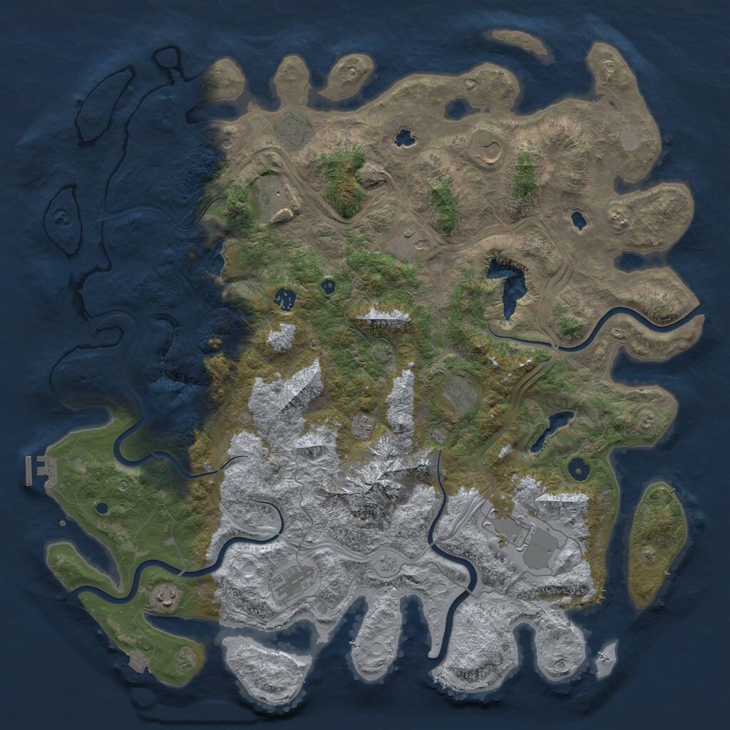 Rust Map: Procedural Map, Size: 5000, Seed: 462664243, 15 Monuments