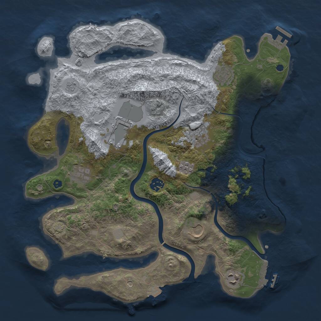 Rust Map: Procedural Map, Size: 3650, Seed: 22, 14 Monuments
