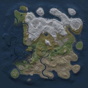 Thumbnail Rust Map: Procedural Map, Size: 3700, Seed: 60451029, 14 Monuments