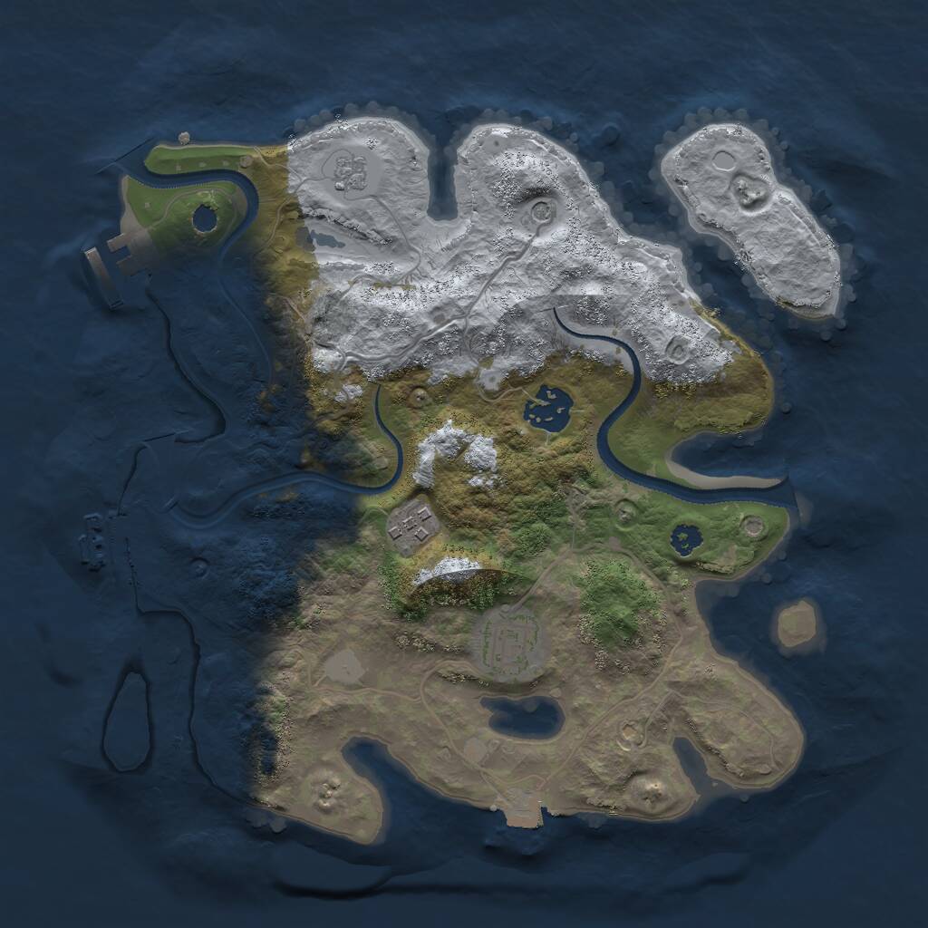 Rust Map: Procedural Map, Size: 3000, Seed: 4094, 8 Monuments